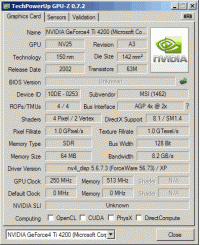 MSI G4Ti4200-VTD64 GPU-Z